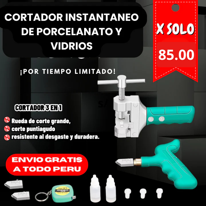 🧧CORTADOR INSTANTANEO DE PORCELANATO Y VIDRIOS💎