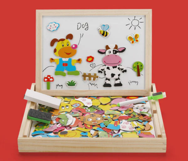 PIZARRA MAGNETICA EDUCATIVA 2 EN 1 MULTIFUNCIONAL.